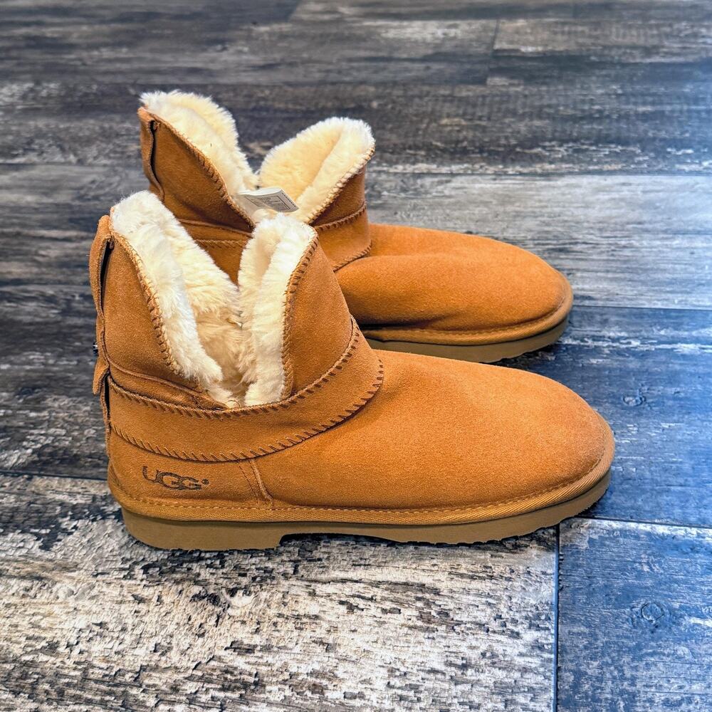 UGG Boots Shoes Womens Size 7 Chestnut Sheepskin Fleece Lined Classic Australia - Picture 5 of 14